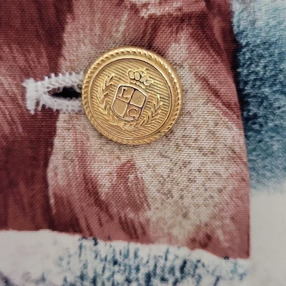 Vintage Liz Claiborne Wildlife Scene Silk Button Front Vest - Picture 3 of 9